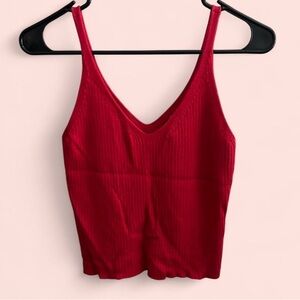 H&M Red Ribbed Soft Tank